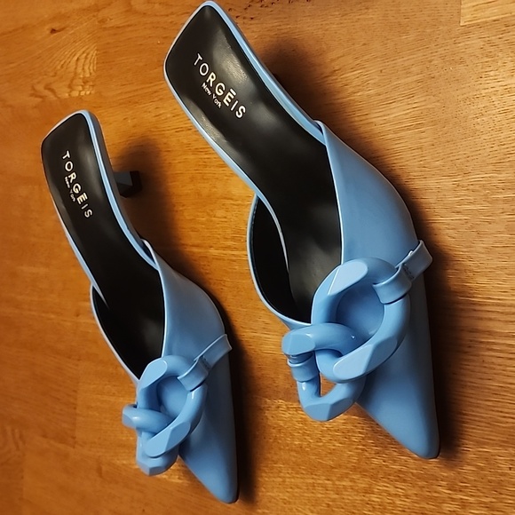 Torgeis Chain Kitten Heel Mule Size 7 - Picture 4 of 9